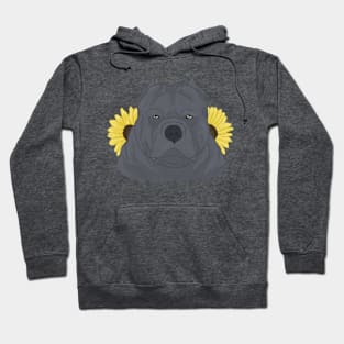 Blue American Bully with Sunflowers Hoodie